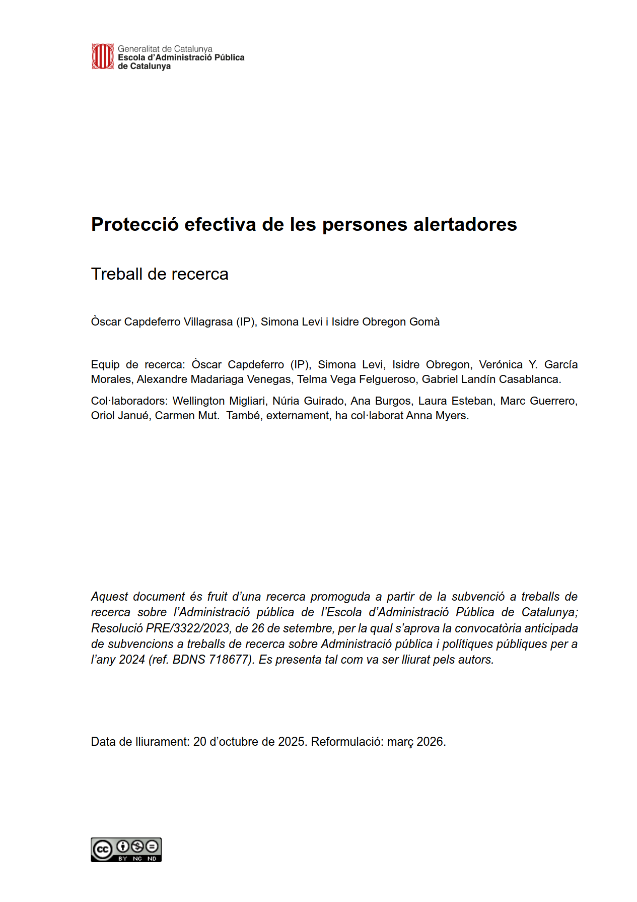 Protecció efectiva persones alertadores